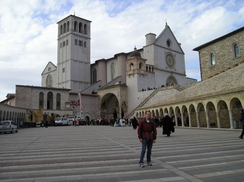 Me in the courtyard of Basilica di San Francesco (large)