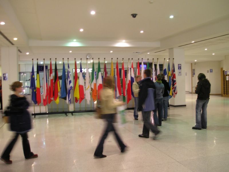 Flags inside EU headquarters (large)