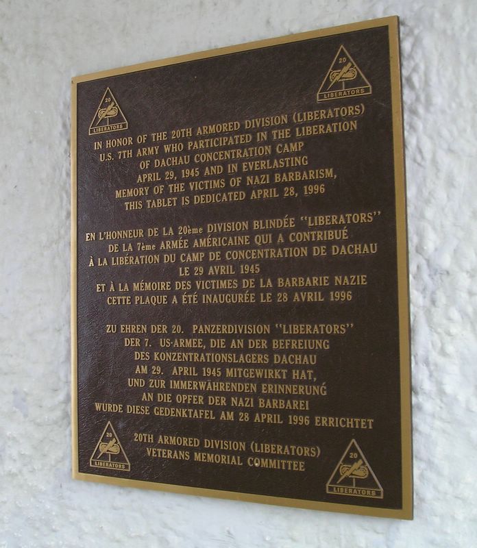 Plaque honoring the liberators of the camp (large)