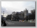 Westminster Abbey and protest signs