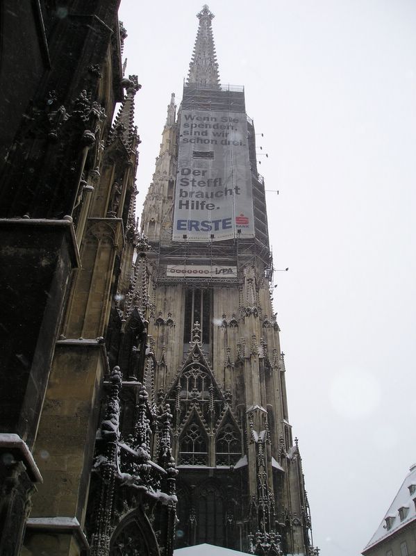 The south tower of Stephansdom under construction (large)